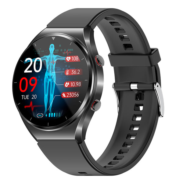 KL09 One-click Blood Sugar Blood Pressure EKG/ECG HRV Heart Rate Montoring Health Smart Watch