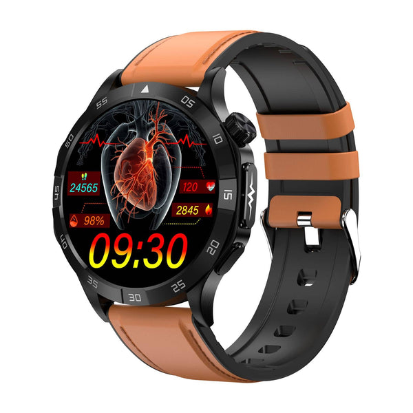 KL381 AMOLED High End ECG/EKG Blood Glucose Blood Pressure Monitoring Smart Watch